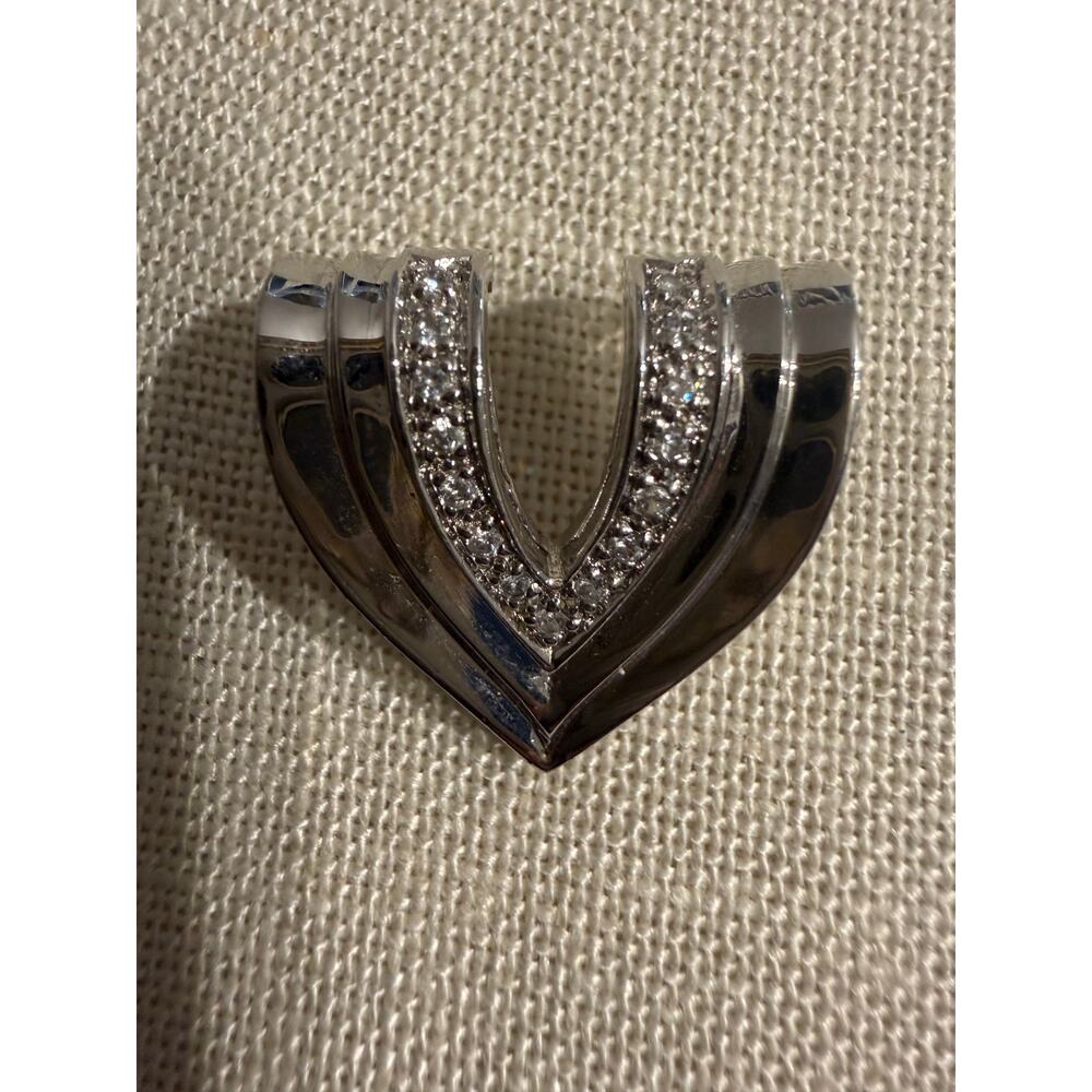Vintage Sterling Silver Chevron Pendant 925